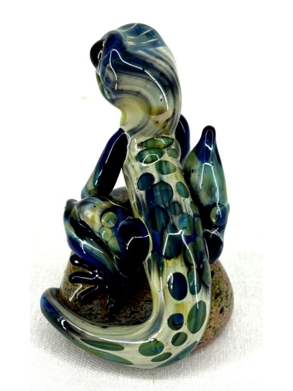 Oregon Fusion Lizard Fused Glass Figurine Handcrafted Tropical Lizard Nature 3" - Picture 2 of 6